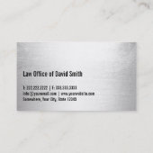 Advocaat aanklager Modern Silver Law Kantoor Visitekaartje (Achterkant)