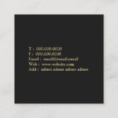 Advocaat advocaat aquarel zwart en goud vierkante visitekaartje (Achterkant)