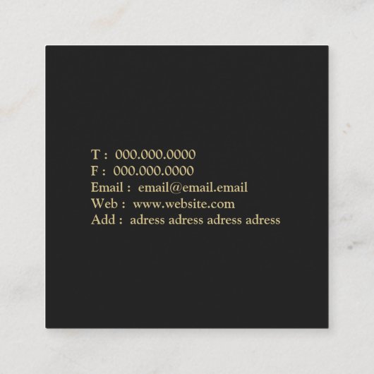 Advocaat advocaat aquarel zwart en goud vierkante visitekaartje (Achterkant)