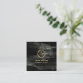 Advocaat advocaat aquarel zwart en goud vierkante visitekaartje (Staand voorkant)