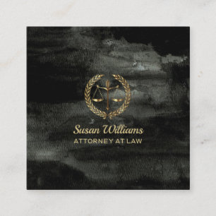 Advocaat advocaat aquarel zwart en goud vierkante visitekaartje