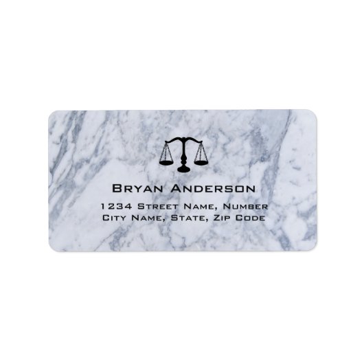 Advocaat Advocaat Marmeren Adreslabel Etiket (Voorkant)