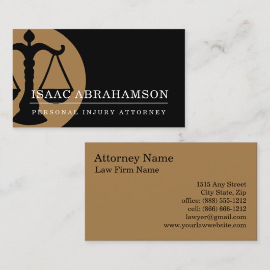 Advocaat advocaat persoonlijk letsel visitekaartje (Voorkant / Achterkant)