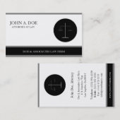 Advocaat advocatenkantoor B/W Silver Stripes Visitekaartje (Voorkant / Achterkant)