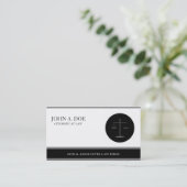 Advocaat advocatenkantoor B/W Silver Stripes Visitekaartje (Staand voorkant)