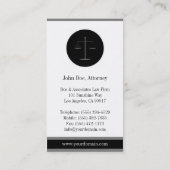 Advocaat advocatenkantoor B/W Silver Stripes Visitekaartje (Achterkant)