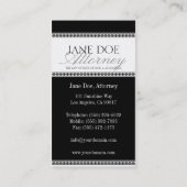 Advocaat advocatenkantoor Silver Script Black Gold Visitekaartje (Achterkant)