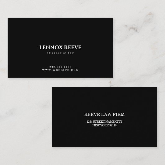 Advocaat, advocatenkantoor, Visitekaartje van advo (Voorkant / Achterkant)