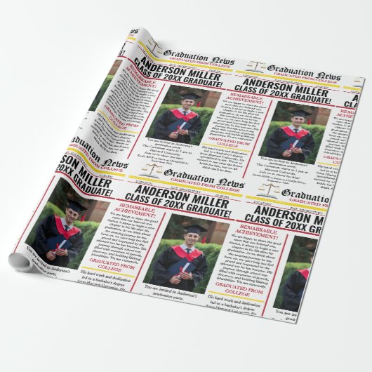 Advocaat Afstuderen Krant College Uniek Cadeaupapier (Uitgerold)