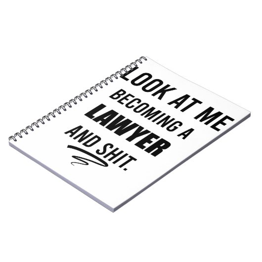 Advocaat Afstuderen Shirt T-Shirt Notitieboek (Linkerzijde)