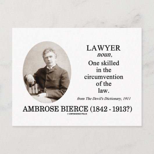 Advocaat (Ambrose Bierce The Devil's Dictionary) Briefkaart (Voorkant)