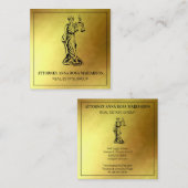 *~* Advocaat AP15 Attorney Justice Blind Gold Foil Vierkante Visitekaartje (Voorkant / Achterkant)