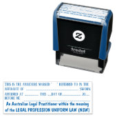 Advocaat beëdigde verklaring NSW wet blauw Zelfinktende Stempel (In situ)