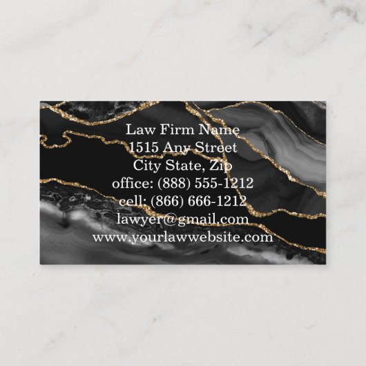 Advocaat bij Advocaat Black Agaat Visitekaartje (Achterkant)