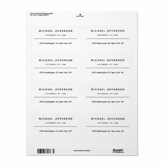 Advocaat bij de minimalistische klassieke Pro Etiket (Full Sheet)