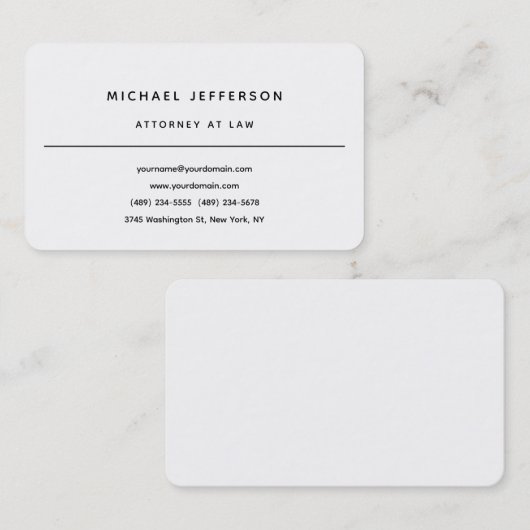 Advocaat bij de minimalistische klassieke Pro Visitekaartje (Voorkant / Achterkant)