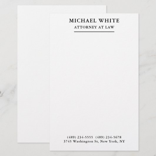 Advocaat bij de minimalistische professional briefpapier (Voorkant / Achterkant)