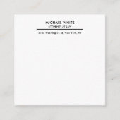 Advocaat bij de minimalistische professional informatiekaartje (Voorkant)