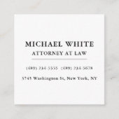 Advocaat bij de minimalistische professional informatiekaartje (Voorkant)