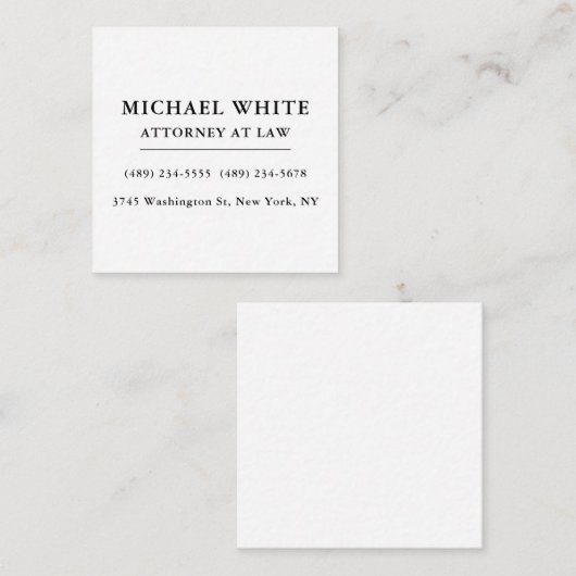 Advocaat bij de minimalistische professional informatiekaartje (Voorkant / Achterkant)