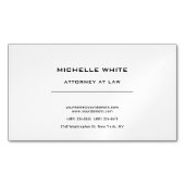 Advocaat bij de minimalistische professional magnetisch visitekaartje (Voorkant)