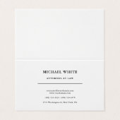 Advocaat bij de minimalistische professional visitekaartje (Buitenkant ongevouwen)