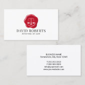 Advocaat bij de rechtbank Wax Stamp Logo Plain Visitekaartje (Voorkant / Achterkant)