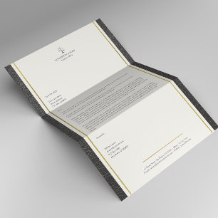 Advocaat bij de wet faux leer gouden strepen elega briefhoofd