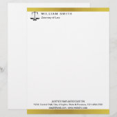 Advocaat bij de wet Gold Metal Legal Scale Lawyer Briefhoofd (Voorkant / Achterkant)