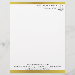 Advocaat bij de wet Gold Metal Legal Scale Lawyer Briefhoofd
