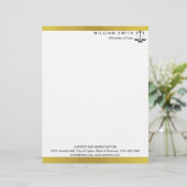Advocaat bij de wet Gold Metal Legal Scale Lawyer Briefhoofd (Staand voorkant)