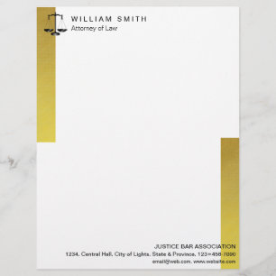 Advocaat bij de wet Gold Metal Legal Scale Lawyer Briefhoofd