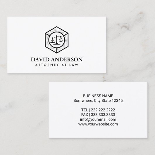 Advocaat bij het rechtencentrum visitekaartje (Voorkant / Achterkant)