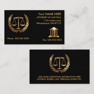 Advocaat bij Law Black and Gold Contactkaartje