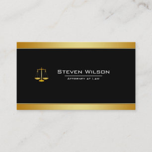 Advocaat bij Law Black and Gold juridische schaal Visitekaartje