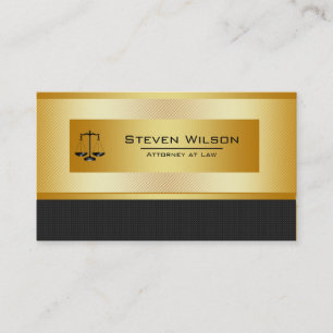 Advocaat bij Law Black and Gold juridische schaal Visitekaartje