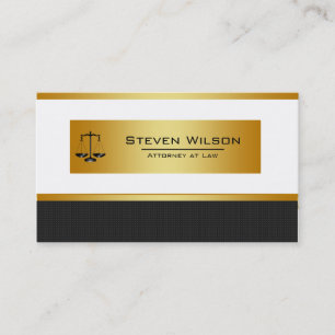 Advocaat bij Law Black and Gold juridische schaal Visitekaartje