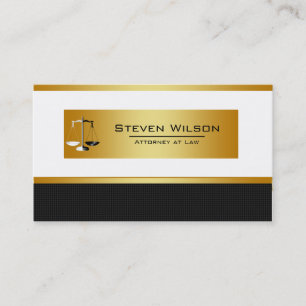 Advocaat bij Law Black and Gold juridische schaal Visitekaartje