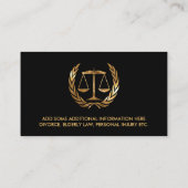 Advocaat bij Law Black and Gold Visitekaartje (Achterkant)
