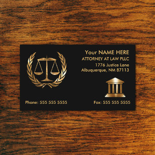 Advocaat bij Law Black and Gold Visitekaartje