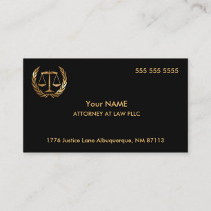 Advocaat bij Law Black and Gold Visitekaartje