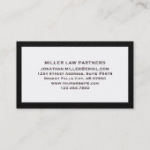Advocaat bij Law Black Leather Print Visitekaartje (Achterkant)