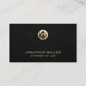 Advocaat bij Law Black Leather Print Visitekaartje (Voorkant)