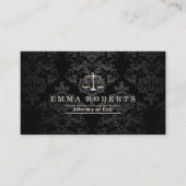Advocaat bij Law Elegant Dark Damask Advocaat Visitekaartje (Voorkant)