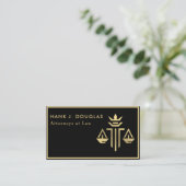 Advocaat bij Law Gold Scale Black Lawyer Business Visitekaartje (Staand voorkant)