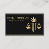 Advocaat bij Law Gold Scale Black Lawyer Business Visitekaartje (Voorkant)
