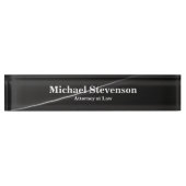 Advocaat bij Law Grey Elegant Modern Desk Naamplaa Naambordje (Voorkant)