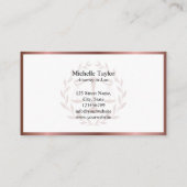 Advocaat bij Law Justice Scale Law Kantoor Visitekaartje (Achterkant)