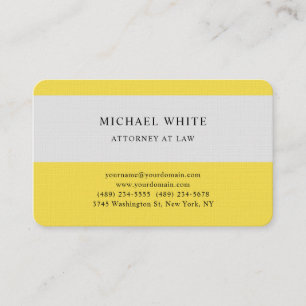 Advocaat bij Law Linnen Minimalist Geel Grijs Visitekaartje