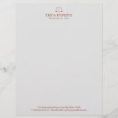 Advocaat bij Law Roos Gold Scale of Justice Briefhoofd (Voorkant)